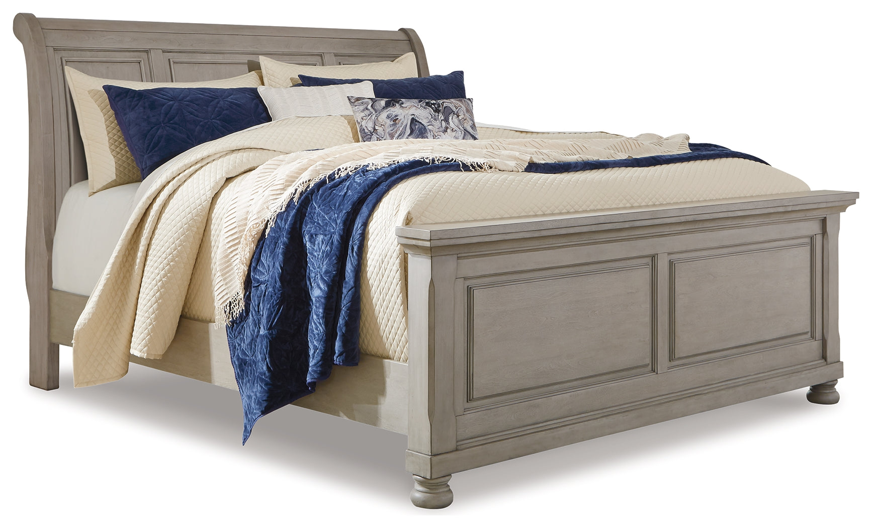 Lettner Light Gray California King Sleigh Bed