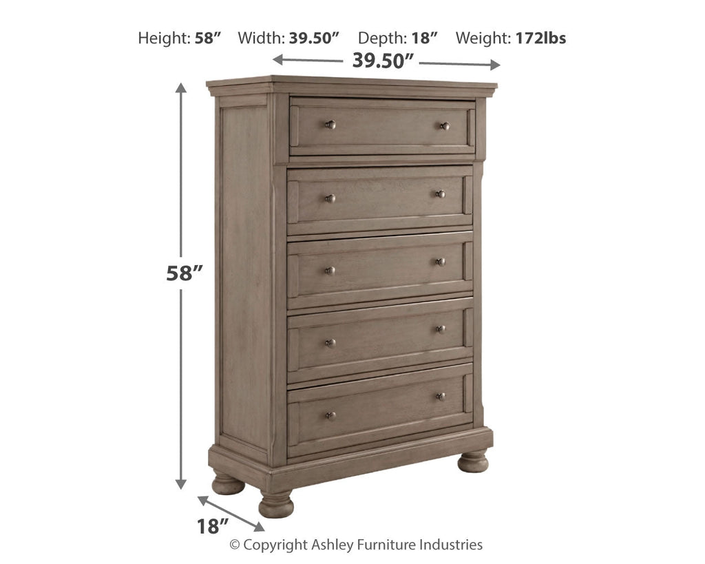 Lettner King Panel Bedroom Set, Light Gray
