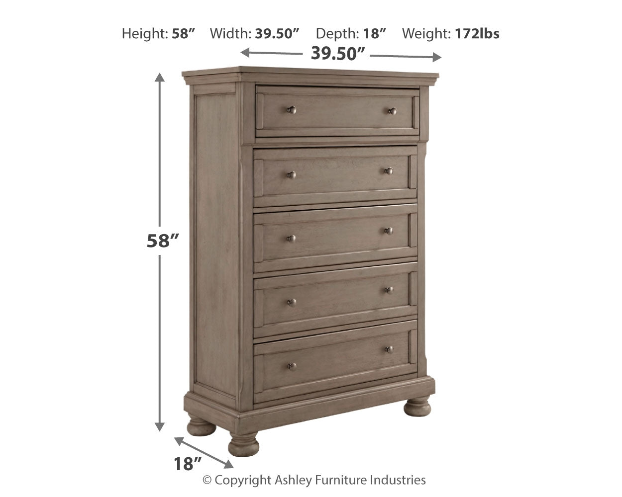Lettner King Panel Bedroom Set, Light Gray