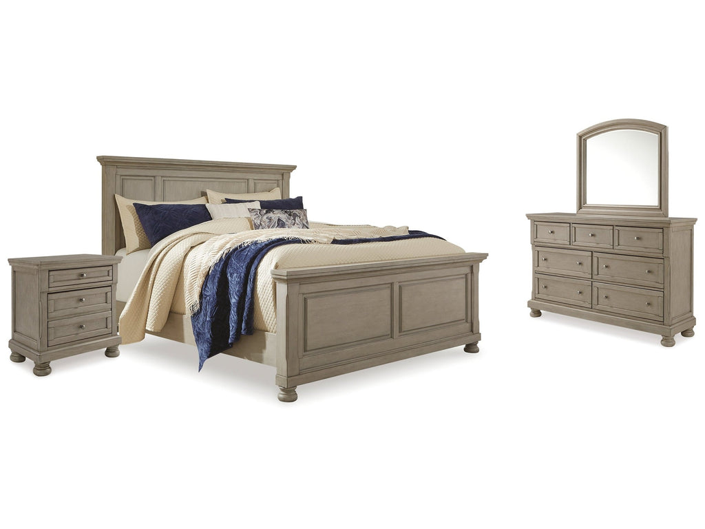 Lettner King Panel Bedroom Set, Light Gray