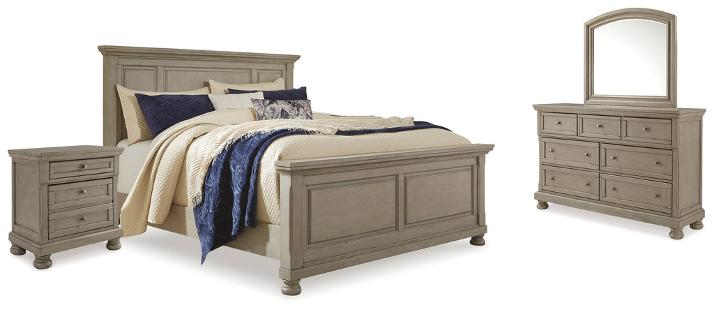 Lettner King Panel Bedroom Set, Light Gray