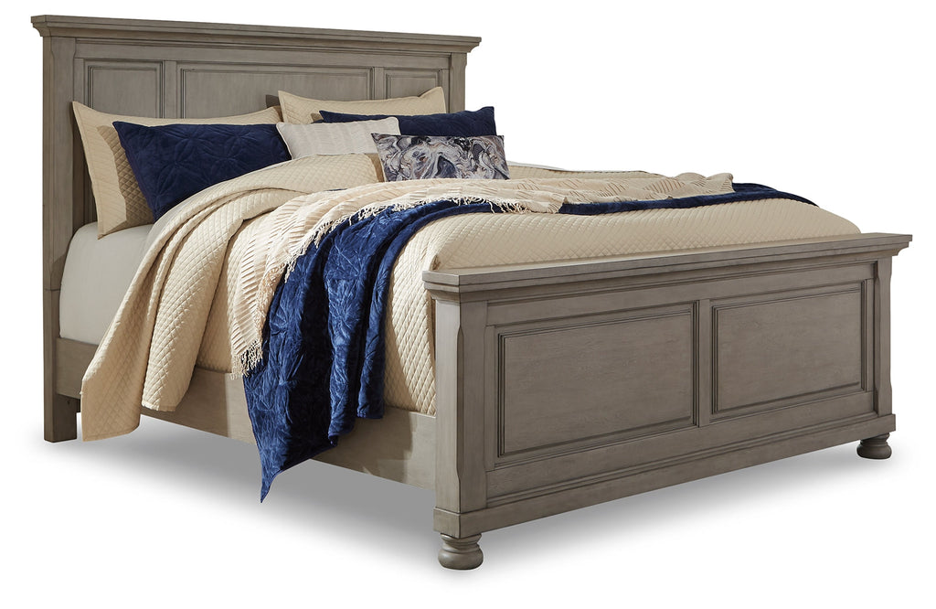 Lettner King Panel Bedroom Set, Light Gray