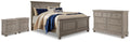 Lettner Light Gray Queen Panel Bed, Dresser and 2 Nightstands