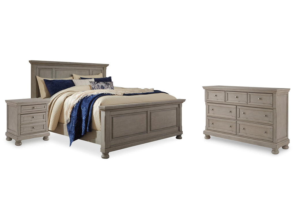 Lettner Queen Panel Bedroom Set, Light Gray