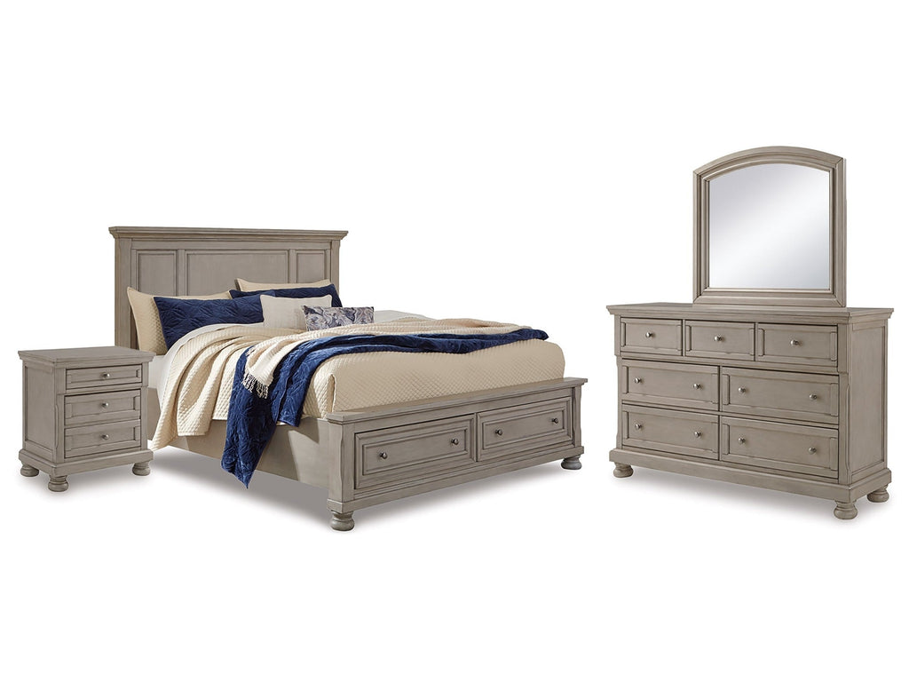 Lettner Queen Panel Storage Bedroom Set, Light Gray
