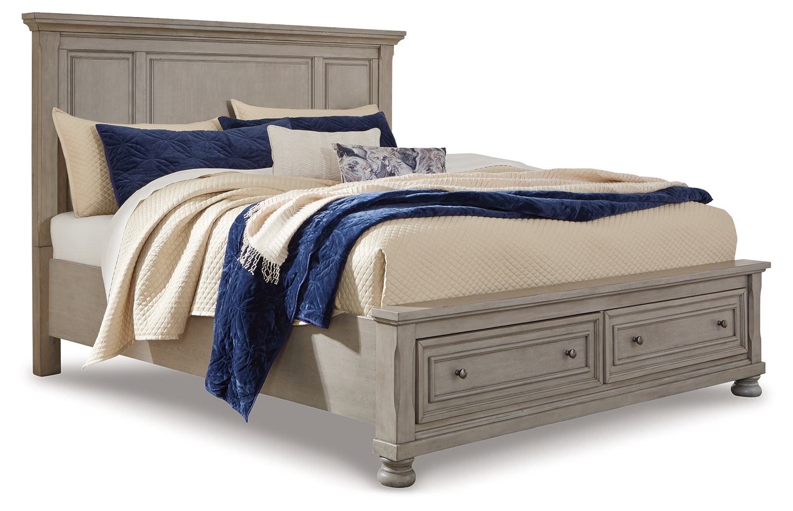 Lettner Queen Panel Storage Bedroom Set, Light Gray