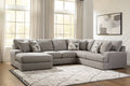 Lindon Smoke 3-Piece Sectional w/ Chaise