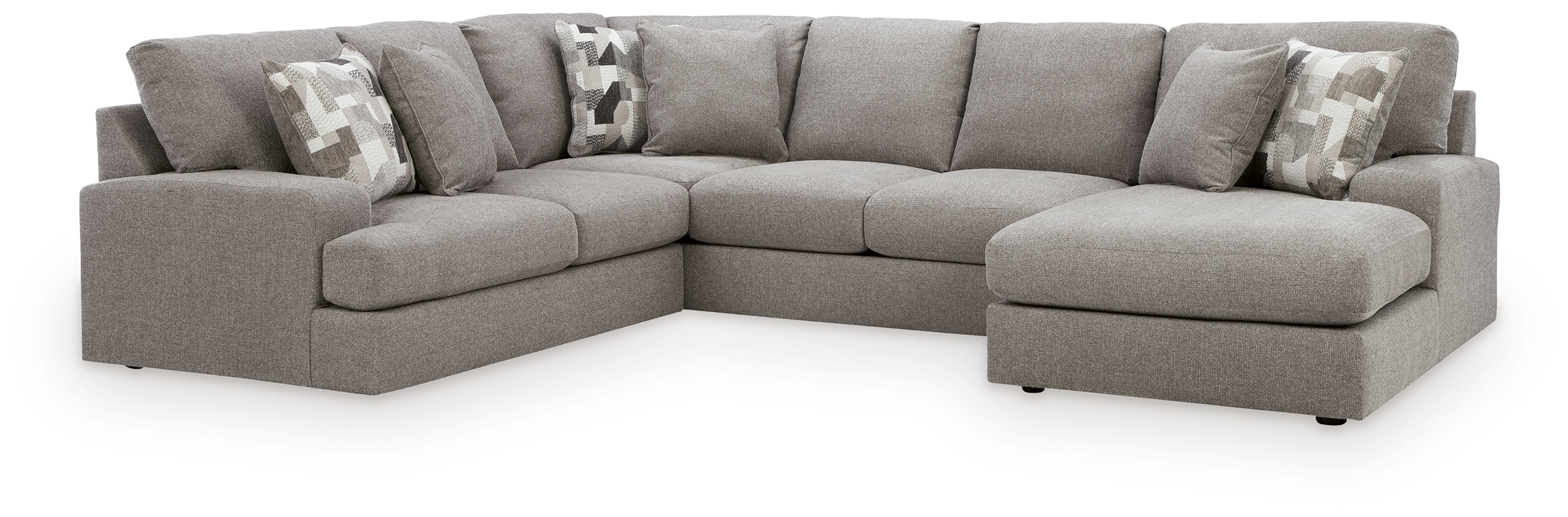 Lindon Smoke 3-Piece Sectional with Chaise