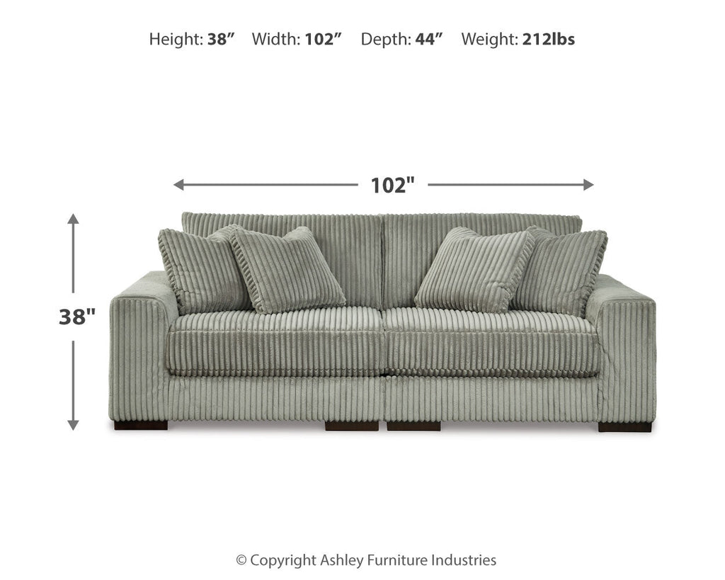 Lindyn Fog 2-Piece Sectional Sofa and Oversized Swivel Accent Chair