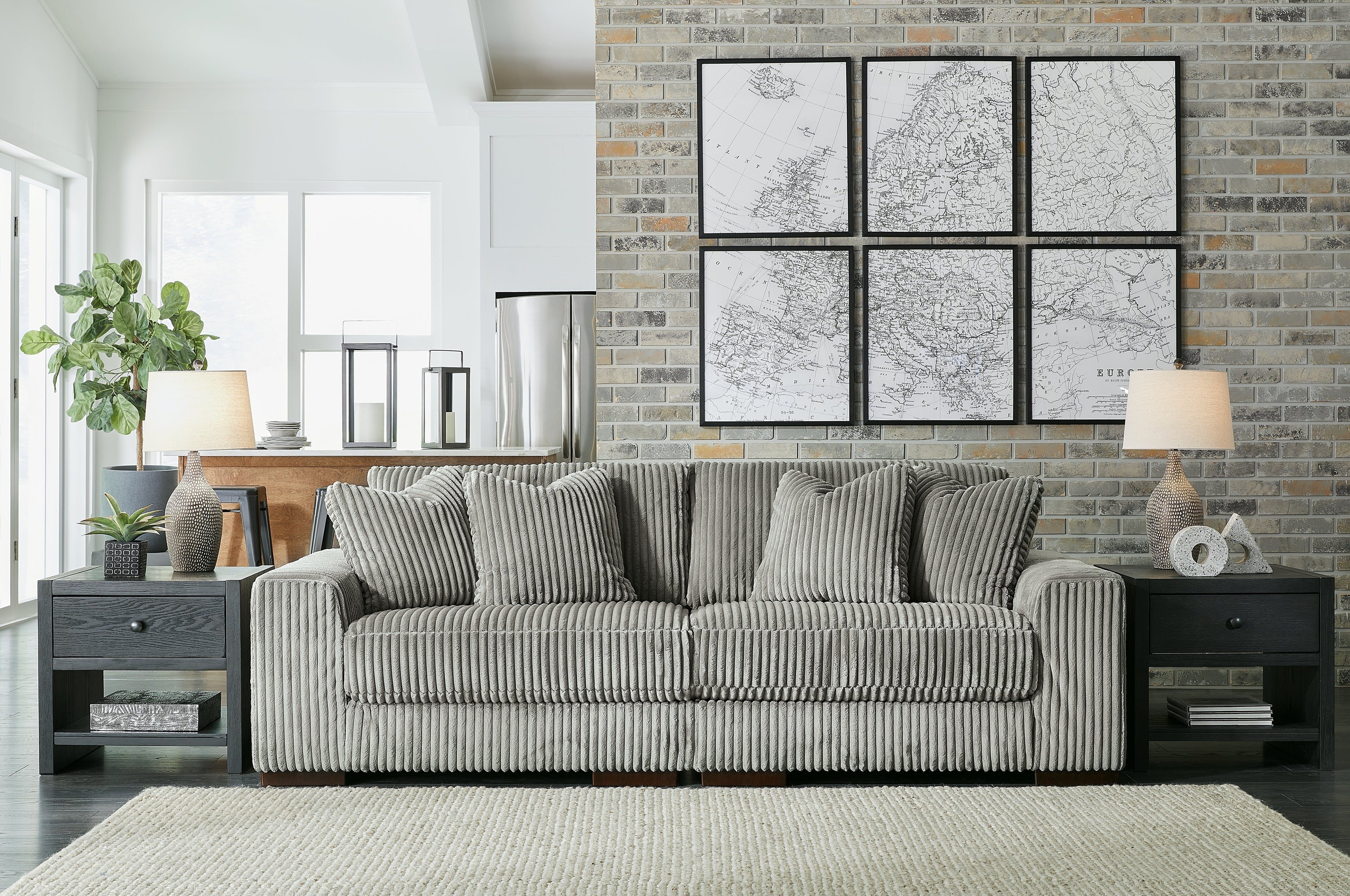 Lindyn Fog 2-Piece Sectional Sofa and Oversized Swivel Accent Chair