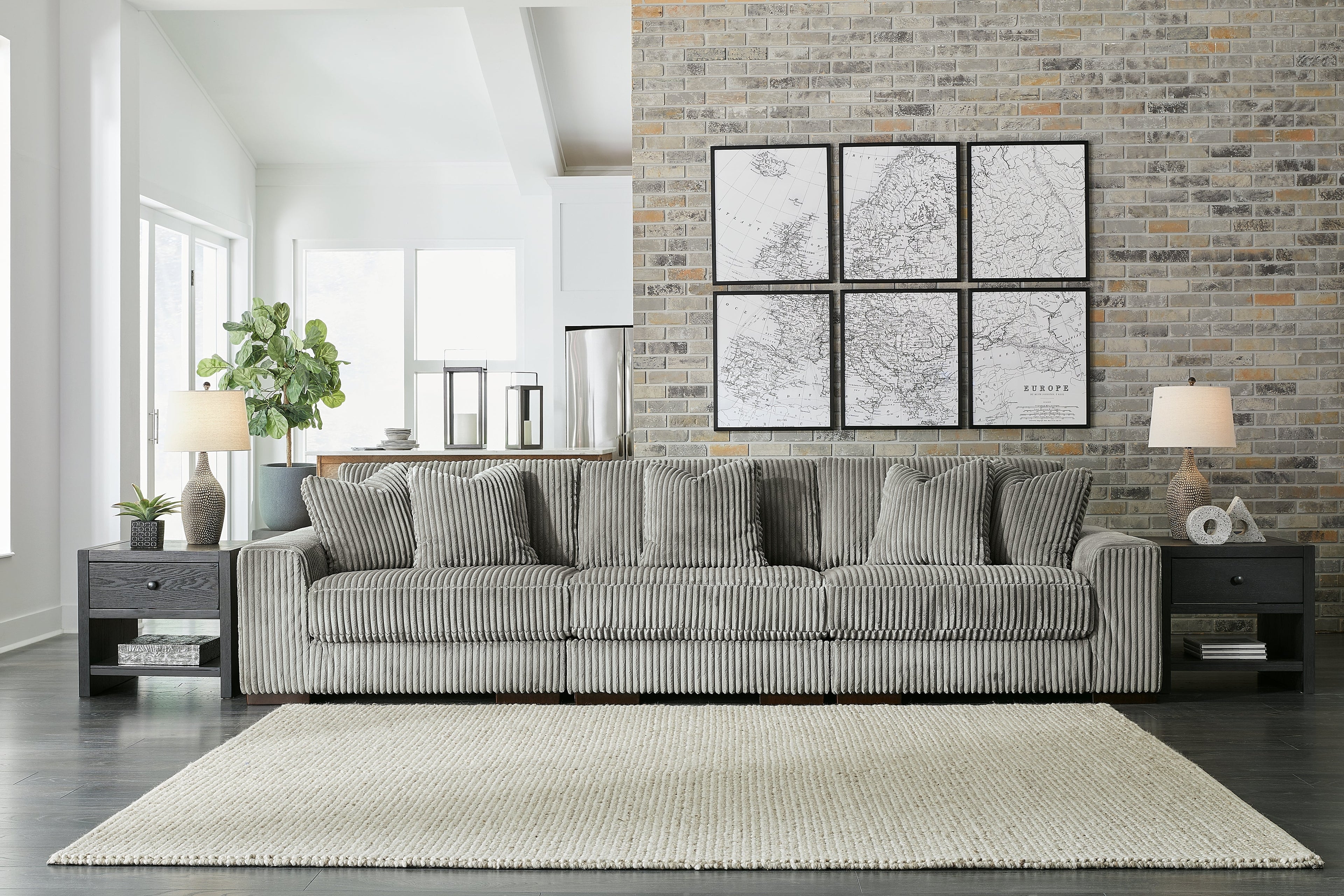 Lindyn Fog 3-Piece Sectional Sofa