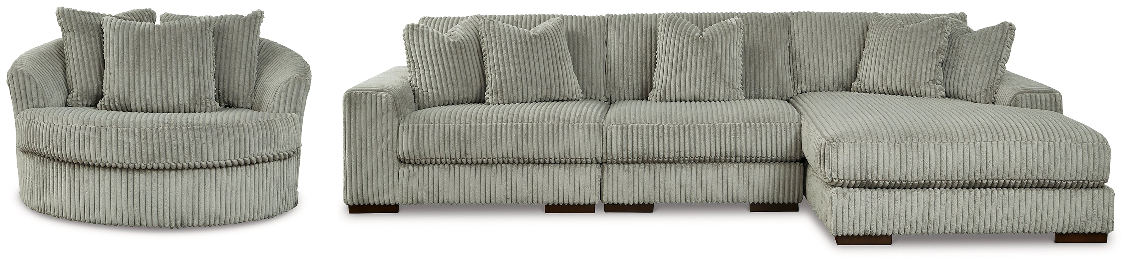 Lindyn Fog 3-Piece Sectional and Chair
