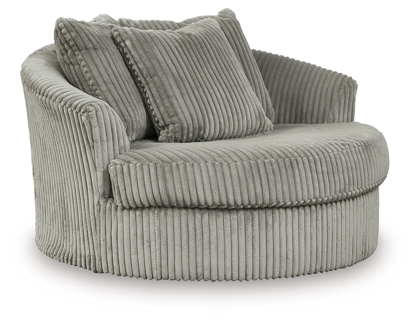Lindyn Fog 3-Piece Sectional and Oversized Swivel Accent Chair