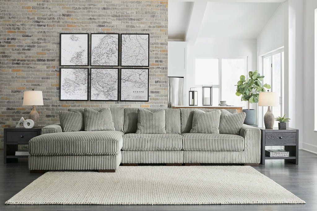 Lindyn Fog 3-Piece Sectional and Oversized Swivel Accent Chair
