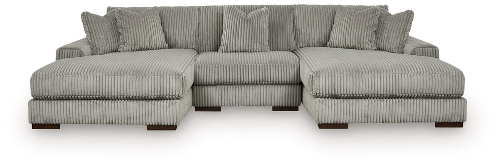 Lindyn Fog 3-Piece Sectional with Double Chaise