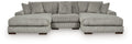 Lindyn Fog 3-Piece Sectional with Double Chaise