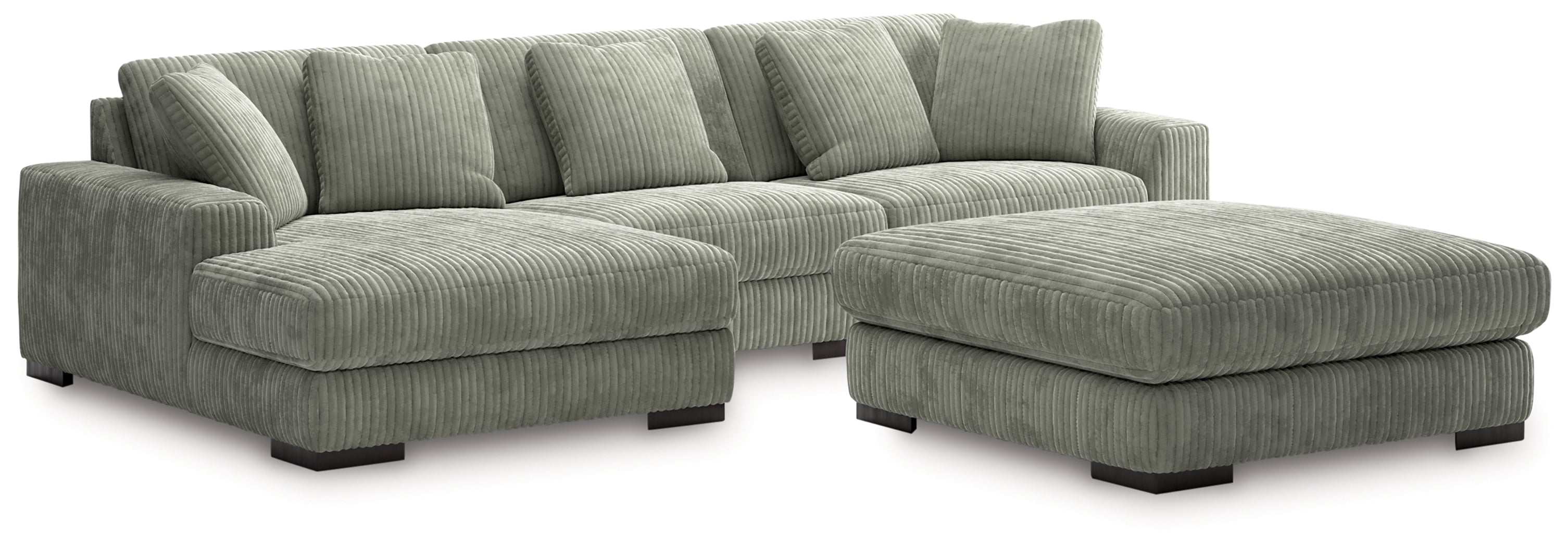 Lindyn Fog 3-Piece Sectional with Ottoman