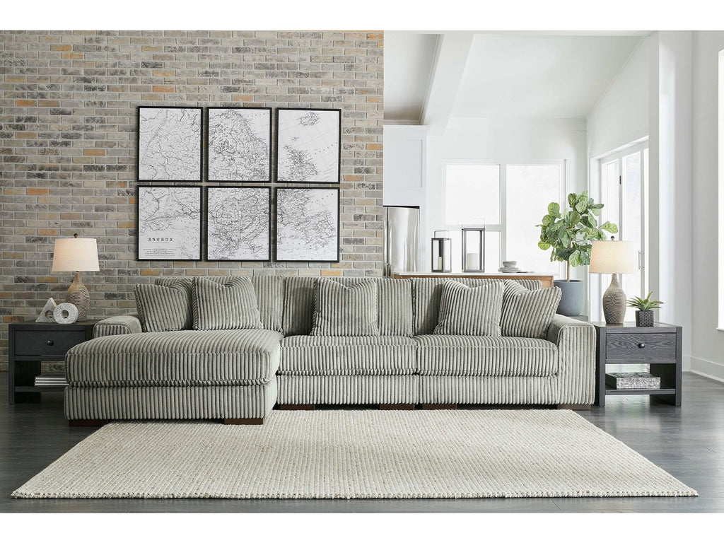 Lindyn Fog 3pc LAF Chaise Sectional