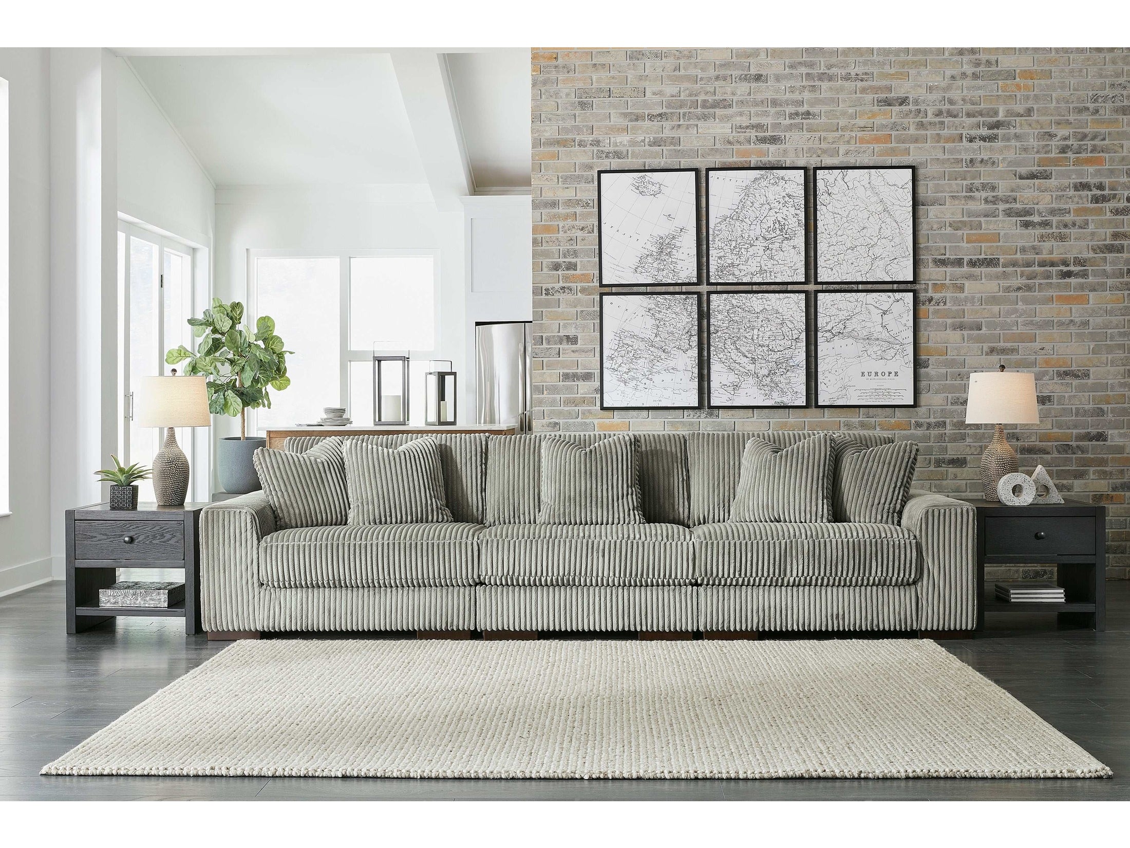 Lindyn Fog 3pc Sectional Sofa