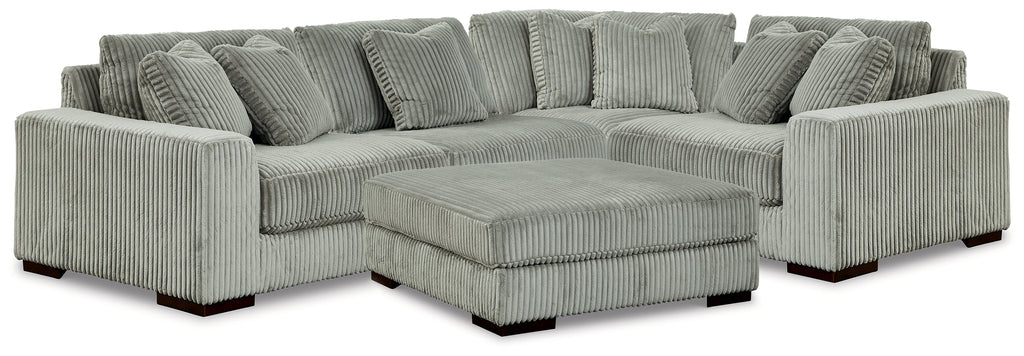 Lindyn Fog 4-Piece Sectional and Ottoman