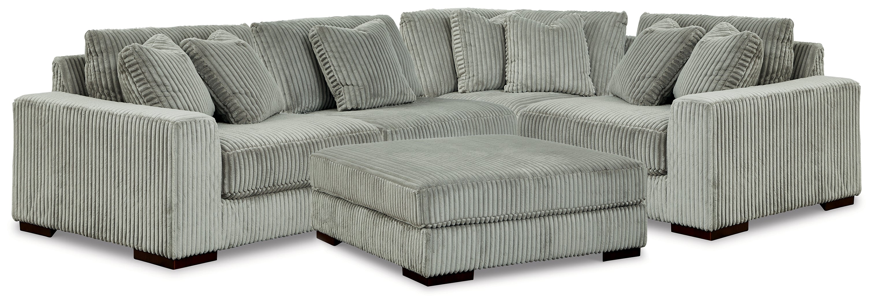 Lindyn Fog 4-Piece Sectional and Ottoman