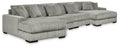Lindyn Fog 4-Piece Sectional with Double Chaise