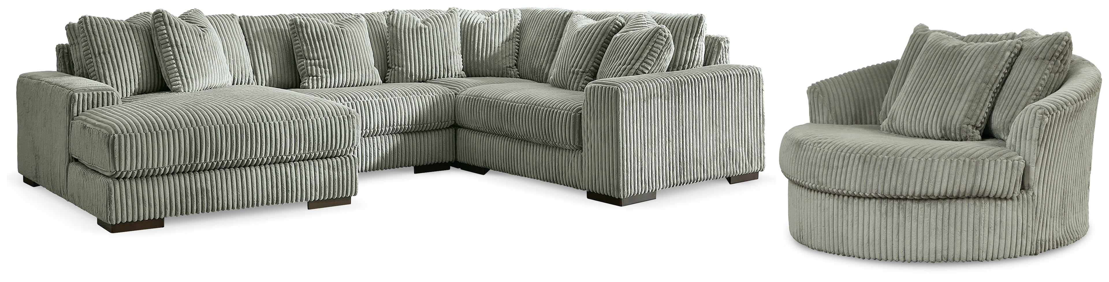 Lindyn Fog 4-Piece Sectionals with Chair