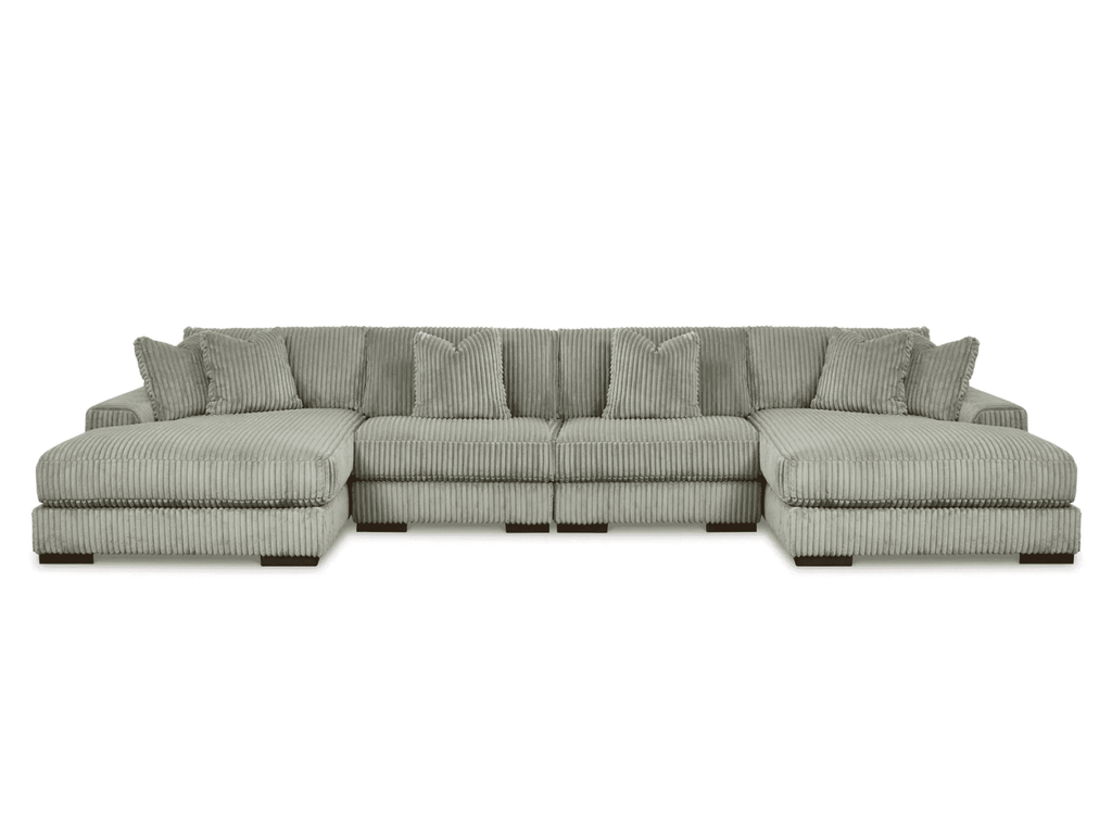 Lindyn Fog 4pc U Shape Double Chaise Sectional