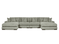 Lindyn Fog 4pc U Shape Double Chaise Sectional