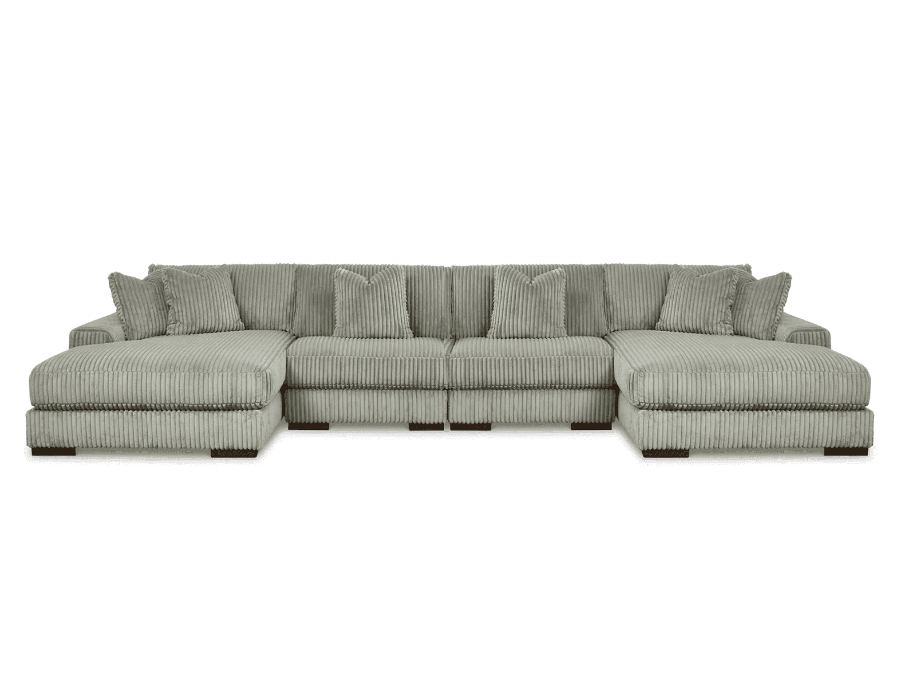 Lindyn Fog 4pc U Shape Double Chaise Sectional
