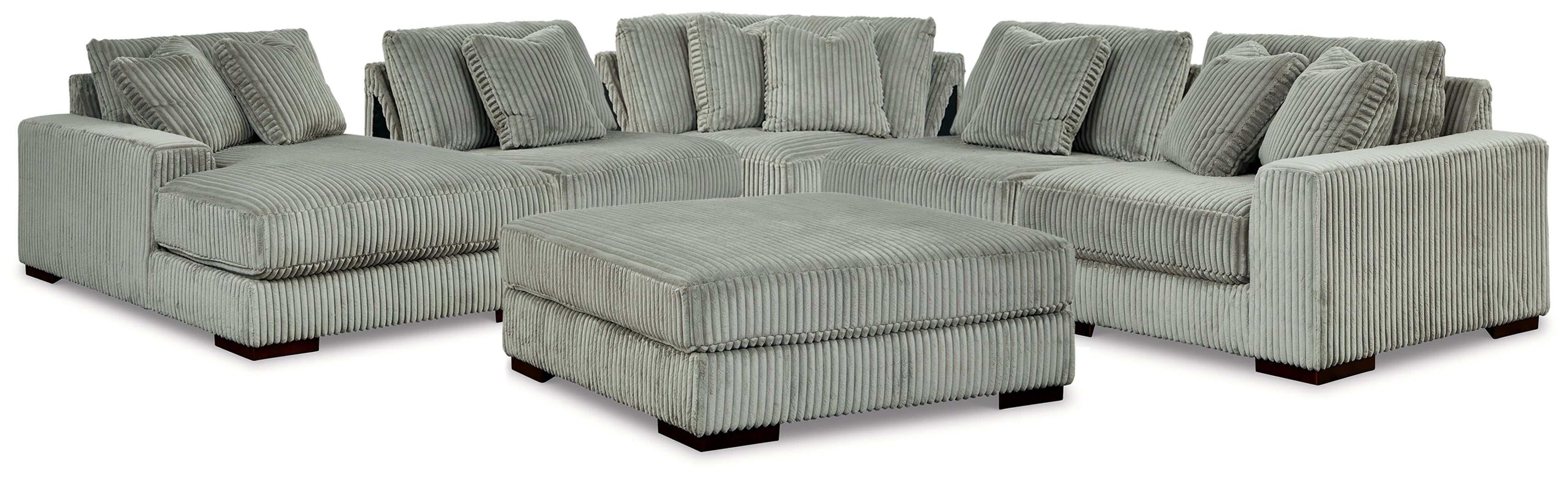 Lindyn Fog 5-Piece Sectional and Ottoman
