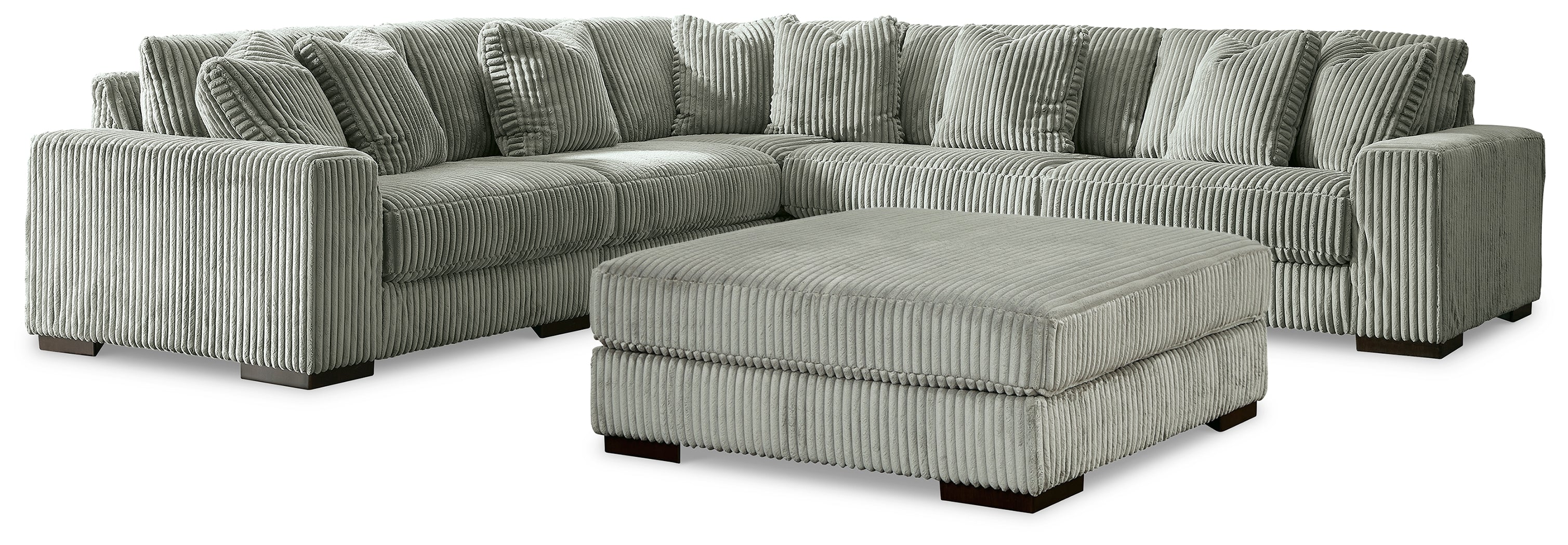 Lindyn Fog 5-Piece Sectional w/ Ottoman