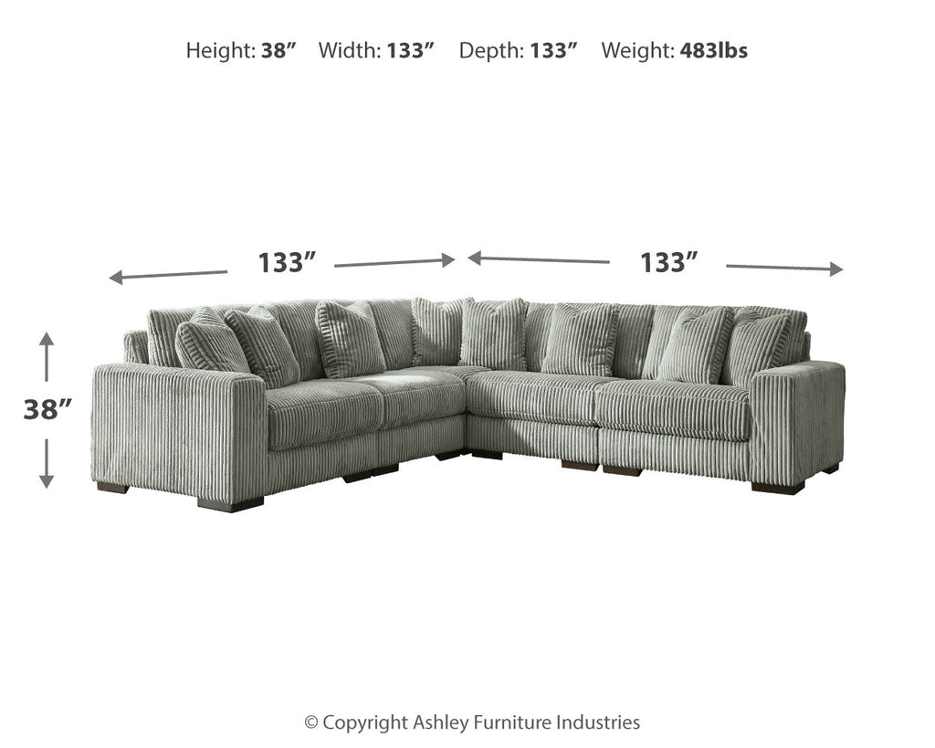 Lindyn Fog 5-Piece Sectional w/ Ottoman