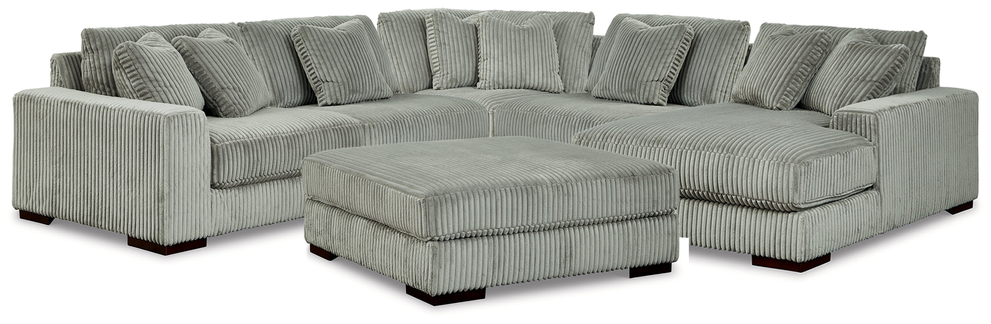 Lindyn Fog 5-Piece Sectional with Ottoman