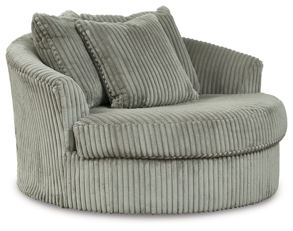 Lindyn Fog Super Chaise with Oversized Swivel Chair