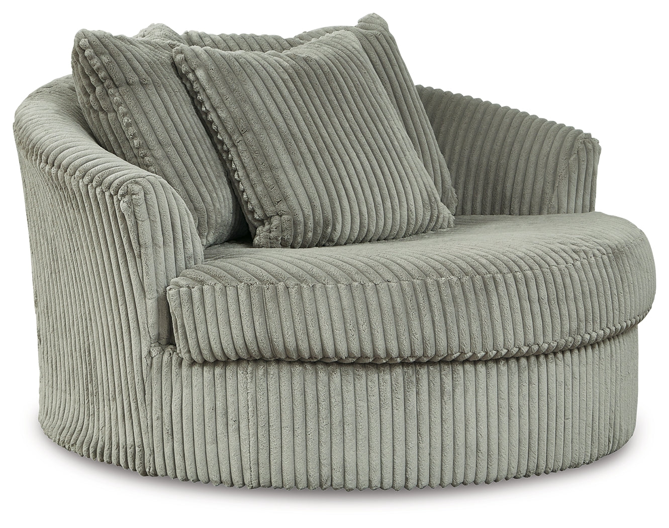 Lindyn Fog Super Chaise with Oversized Swivel Chair