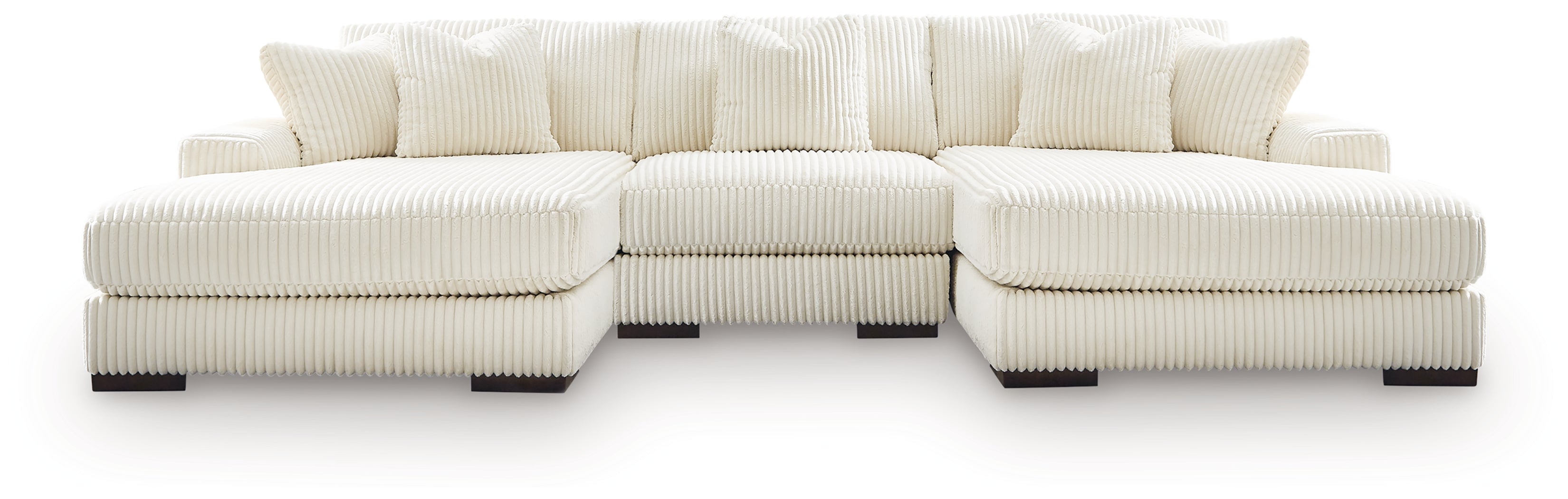 Lindyn Ivory 3-Piece Sectional with Double Chaise