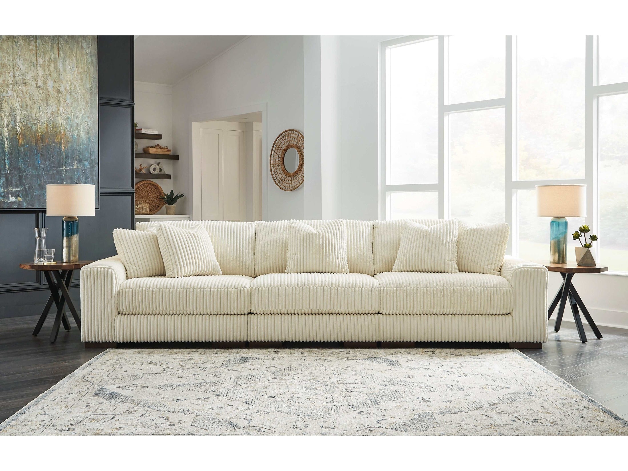 Lindyn Ivory 3pc Sectional Sofa