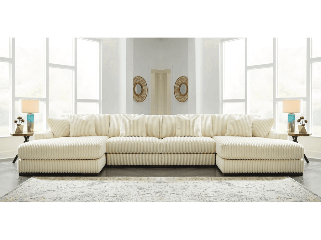 Lindyn Ivory 4pc U Shape Double Chaise Sectional