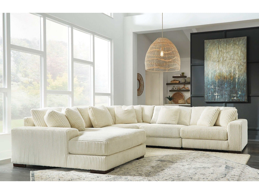 Lindyn Ivory 5pc LAF Chaise Sectional