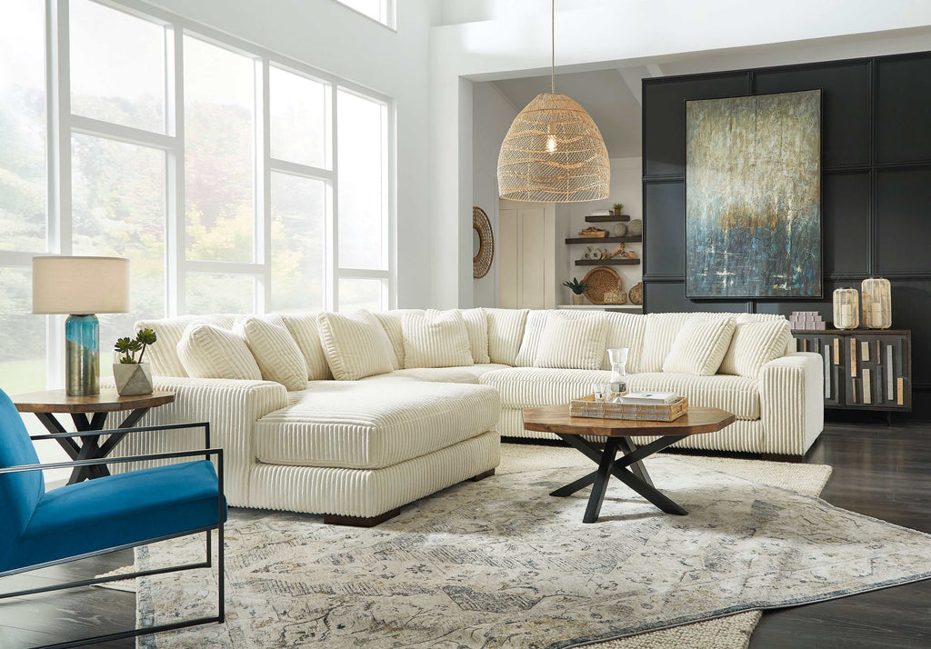 Lindyn Ivory 5pc LAF Chaise Sectional
