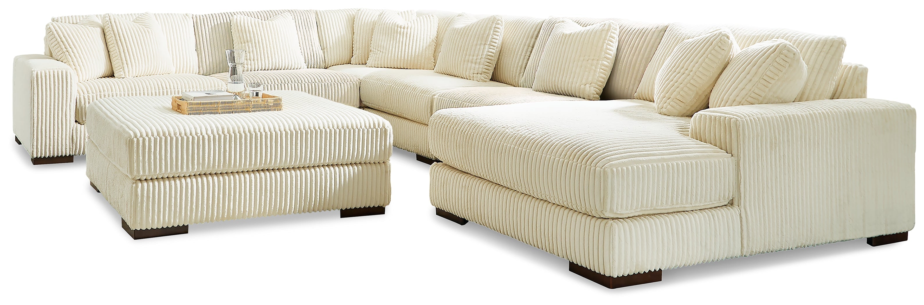 Lindyn Ivory 6-Piece Sectional with Chaise and Ottoman