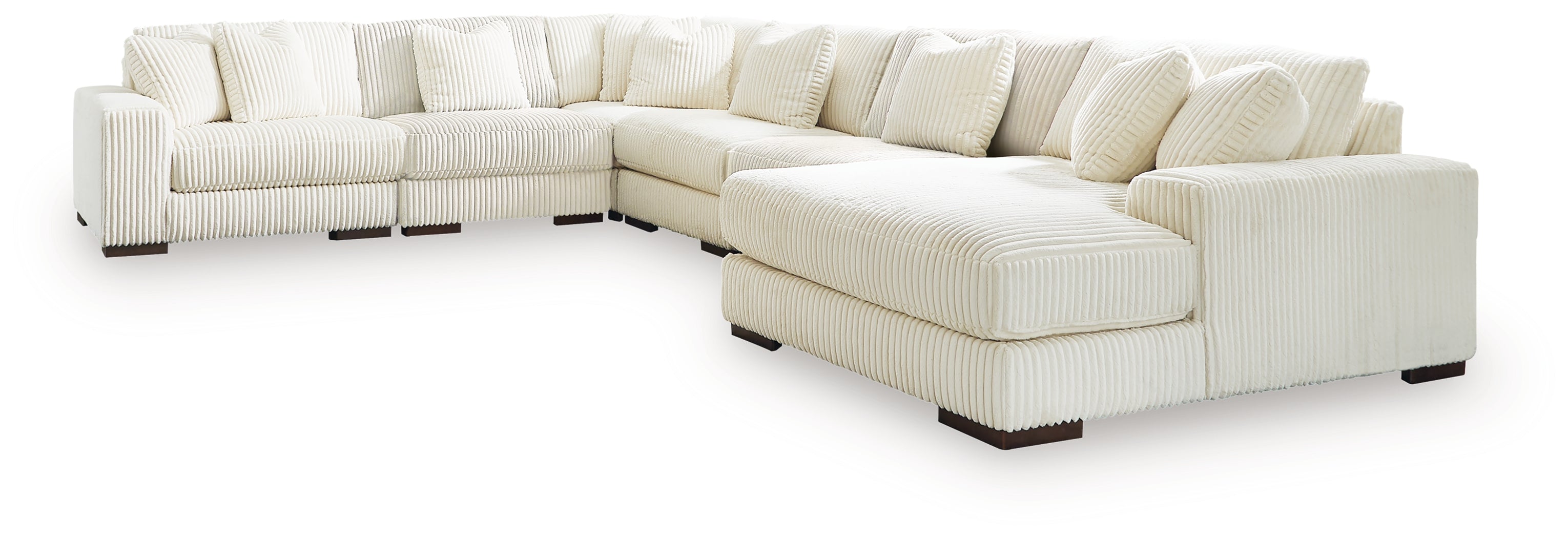 Lindyn Ivory 6-Piece Sectional with Chaise and Ottoman