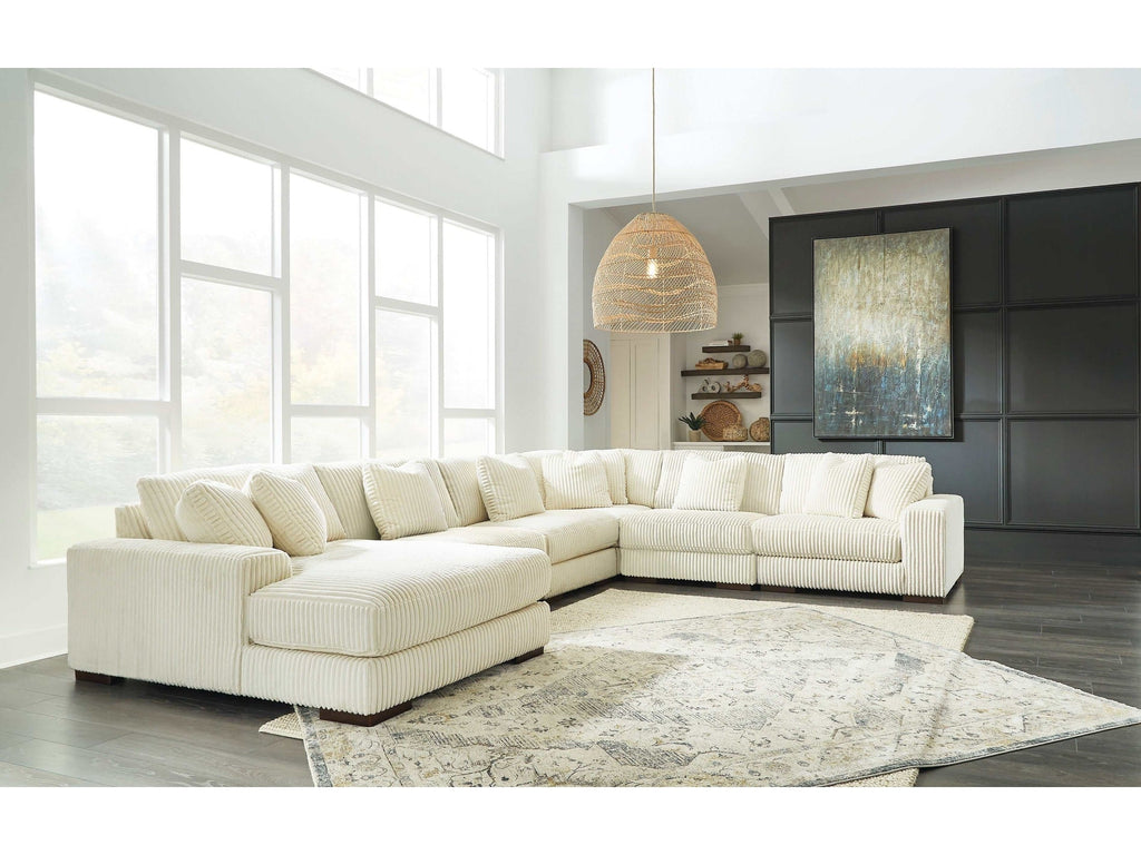 Lindyn Ivory 6pc LAF Chaise Sectional