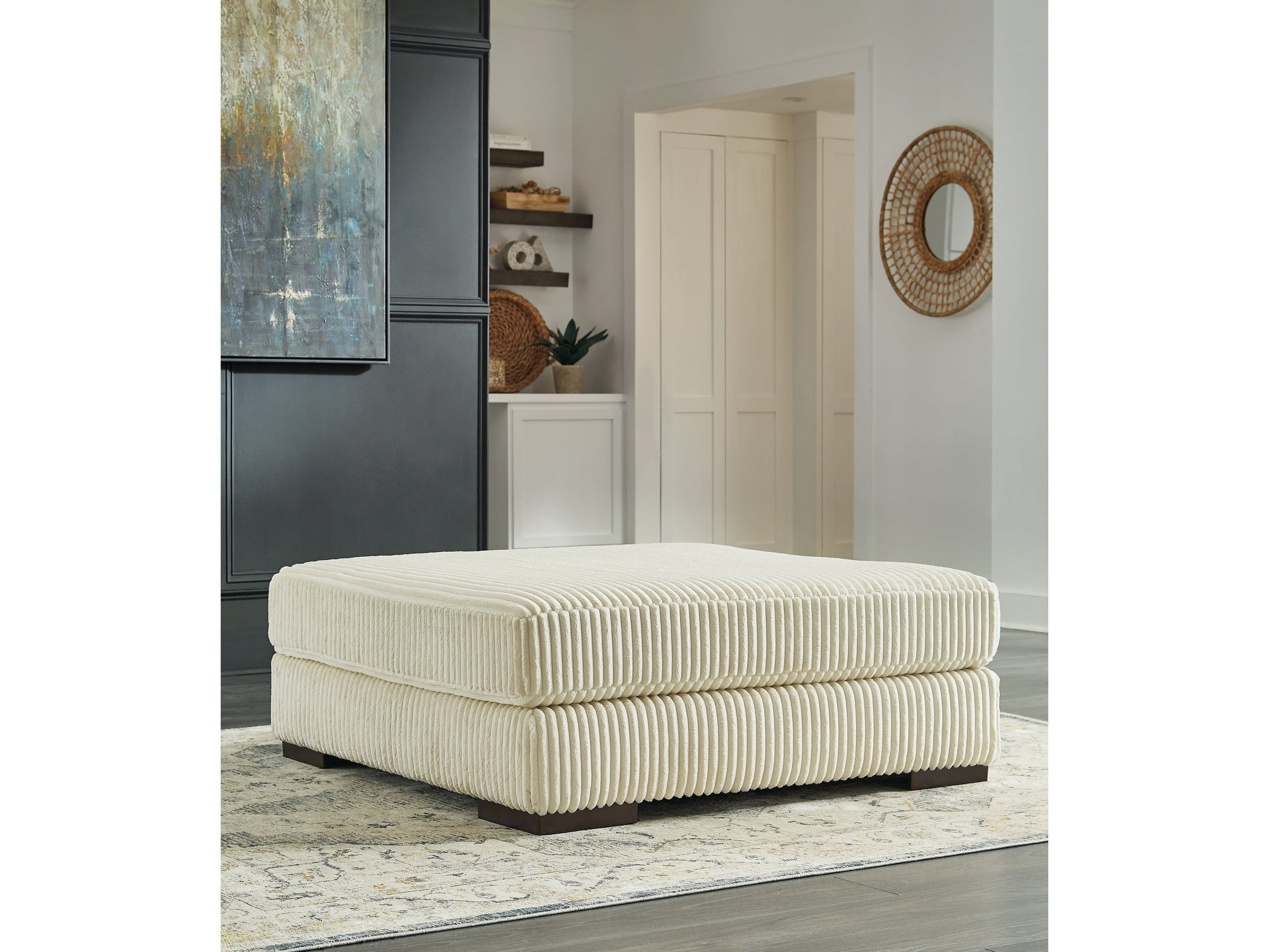 Lindyn Ivory Oversized Accent Ottoman