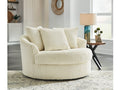 Lindyn Ivory Oversized Swivel Accent Chair