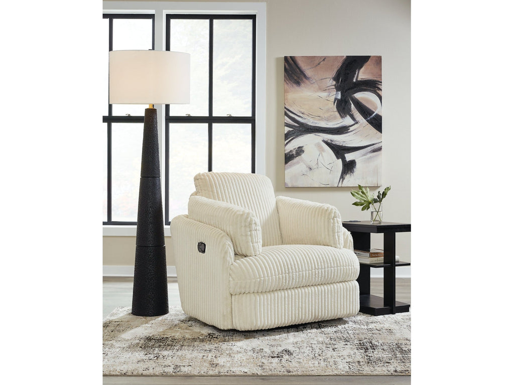 Tie-Breaker Ivory Swivel Glider Recliner