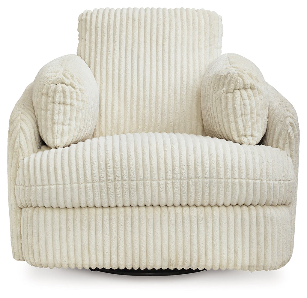 Tie-Breaker Ivory Swivel Glider Recliner