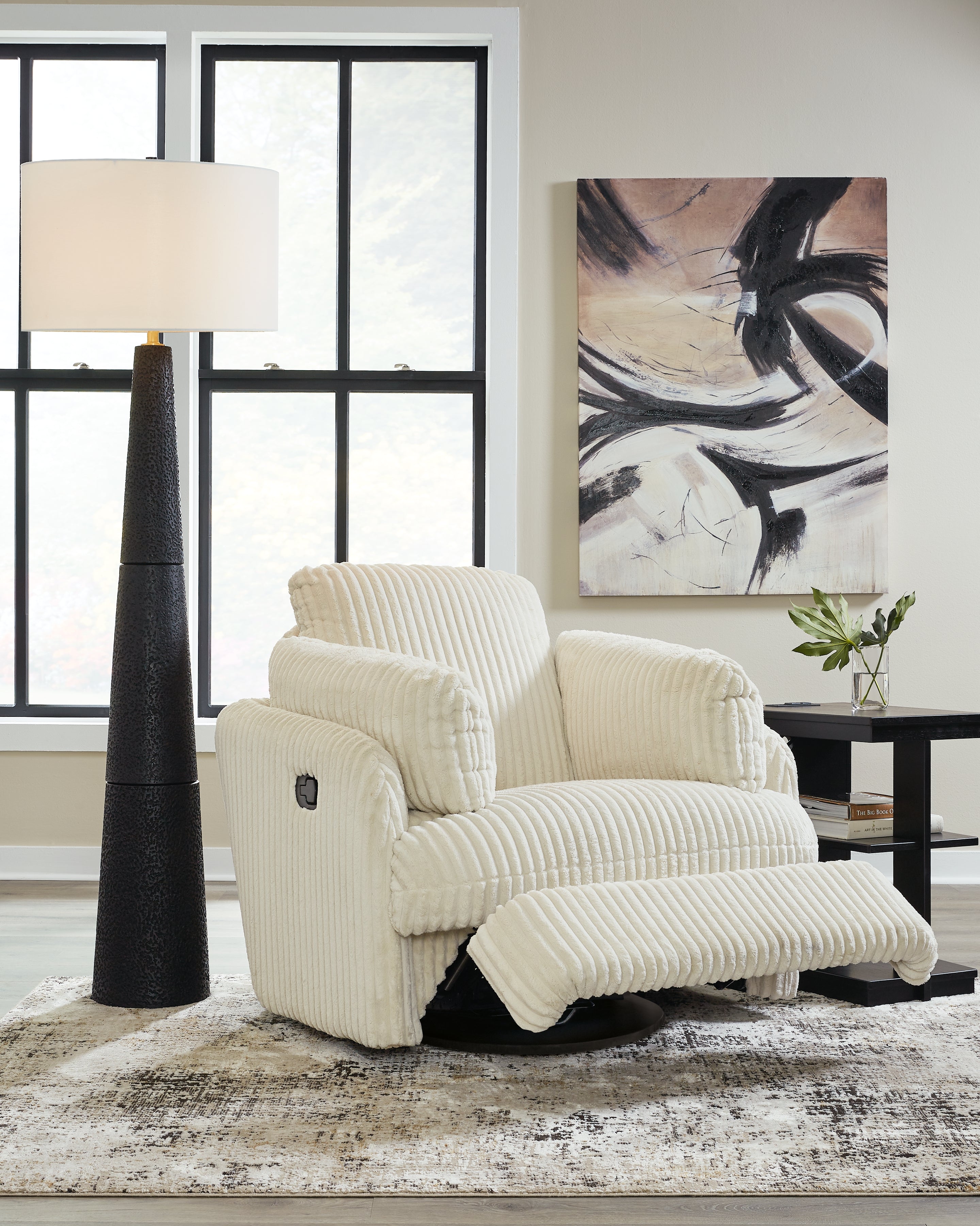 Lindyn Ivory Swivel Glider Recliner