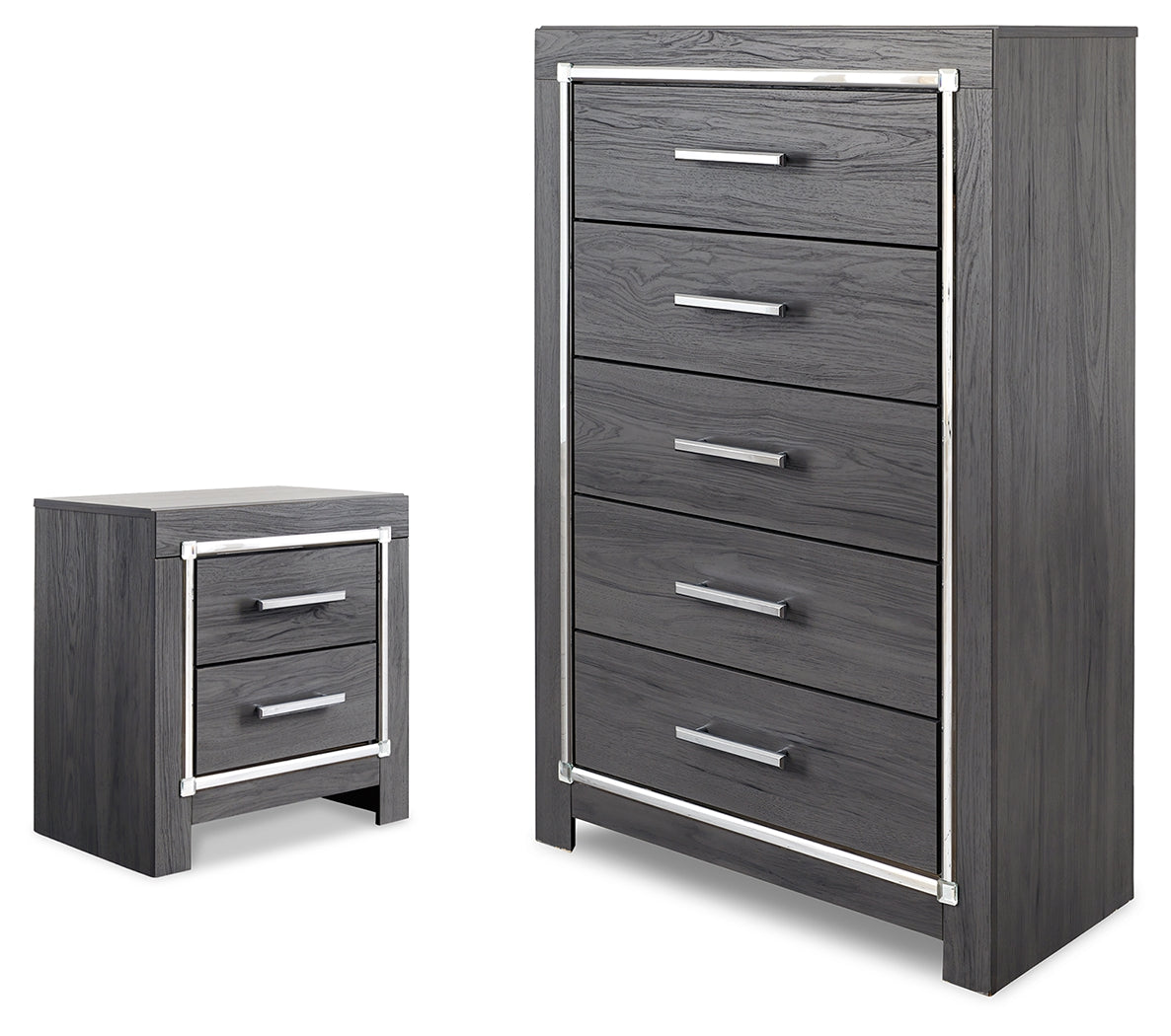 Lodanna Gray Chest and Nightstand